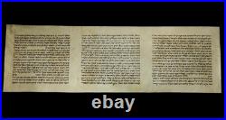 Ancient Bible Esther Scroll Manuscript Parchment /leaf From Italy 150 Years Old