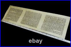Ancient Bible Esther Scroll Manuscript Parchment /leaf From Italy 150 Years Old