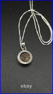 Ancient Holy Land Artifact Widow's Mite Coin Sterling Silver Pendant