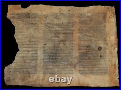 Ancient Torah Scroll Fragment 250y Genesis Creation Kabbalah Manuscript Germany