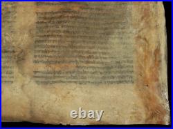 Ancient Torah Scroll Fragment 250y Genesis Creation Kabbalah Manuscript Germany