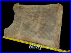 Ancient Torah Scroll Fragment 250y Genesis Creation Kabbalah Manuscript Germany