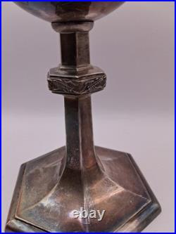 Antiq Uniq Religious Ciborium Silver Plated, 2121 Silver Purity Hallmark, Decortd