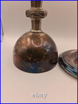 Antiq Uniq Religious Ciborium Silver Plated, 2121 Silver Purity Hallmark, Decortd