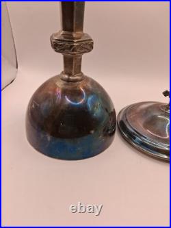 Antiq Uniq Religious Ciborium Silver Plated, 2121 Silver Purity Hallmark, Decortd