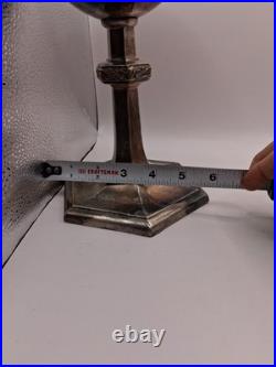 Antiq Uniq Religious Ciborium Silver Plated, 2121 Silver Purity Hallmark, Decortd