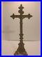 Antique-13-Bronze-Jesus-Crucifix-Cross-Mary-Joseph-Base-Altar-Religious-Vtg-01-wjr
