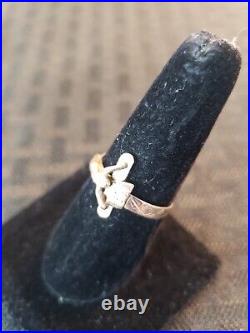 Antique 14K Rose Gold Crucifix Ring Size 9.5