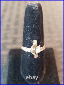 Antique 14K Rose Gold Crucifix Ring Size 9.5