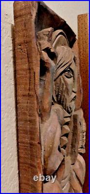 Antique 15th 16th C Wall Wood Carving Art Sculpture Gothic High Relief Panel