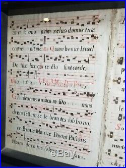 Antique 15th Century Hand Written Sheet Music Religious Hymns