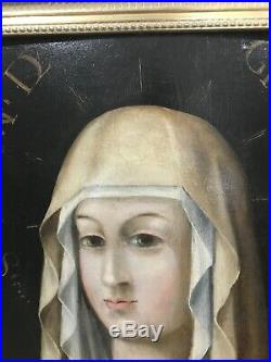 Antique 1600s Oil On Wood Religious Sibyl The Most Amazing Peice Of Art
