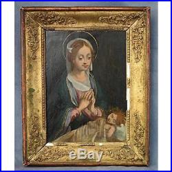 Antique 17 Century Painting Virgin with Christ Old Master