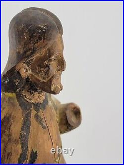 Antique 1700's carved wood polychromed religious Santos Jesus sculpture statue