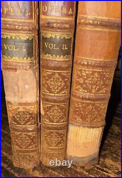 Antique 1783 Publii Ovidii Nasonis Opera Latin Text 3 Partial Leather Volumes