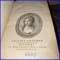 Antique 1783 Publii Ovidii Nasonis Opera Latin Text 3 Partial Leather Volumes