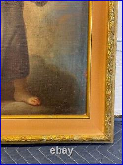 Antique 17th-18th Century Italian Salvator Mundi Oil Painting on Canvas