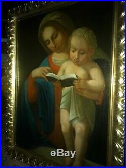 Antique 17th/18th Century Madonna and child painting