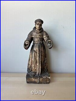 Antique 17th 18th Century Religious Polychrome & Wood Santos Saint Figure 21