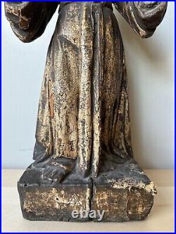 Antique 17th 18th Century Religious Polychrome & Wood Santos Saint Figure 21