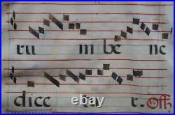 Antique 17th Century Antiphonal Religious Sheet Music Roman Catholic Vellum 20