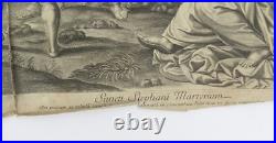 Antique 17th Century Guillaume Chasteau Martyrdom of St. Stephen 21.5 x 17.5