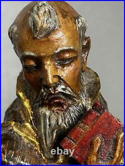 Antique 1800's Carved Wood Polychromed Religious Santos San Pedro Statue