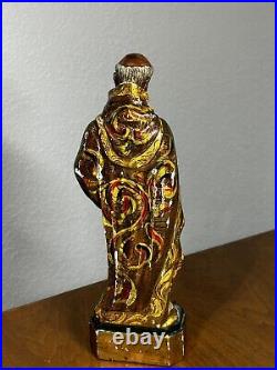 Antique 1800's Carved Wood Polychromed Religious Santos San Pedro Statue