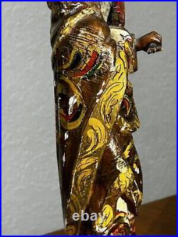 Antique 1800's Carved Wood Polychromed Religious Santos San Pedro Statue