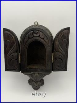 Antique 1800's Wooden Mexican'Retablo' Religious Hanging