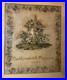 Antique-1800-s-hand-embroidered-needlepoint-sampler-religious-cross-memorial-art-01-bdzu