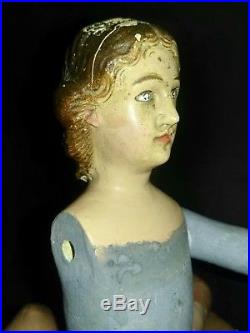 Antique 1800s carved wood santos saint spanish religious figure hand carved wood
