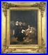 Antique-1829-Original-French-School-Hospital-Scene-Oil-on-canvas-Painting-dated-01-grc