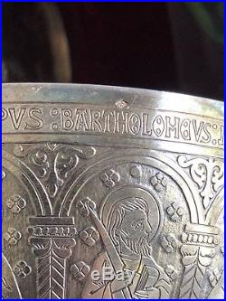 Antique 1839 Solid Silver Bishops Religious Chalice With Case & Extras