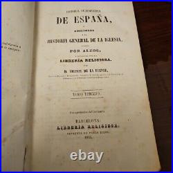 Antique 1855, HISTORIA GENERAL DE LA IGLESIA, Alzog, Tomo 3, Barcelona