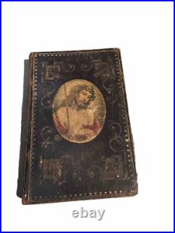Antique 1860 German Catholic Religious Maria Prayer Book Hardcover Leather VG Antique 1860 German Catholic Religious Maria Prayer Book Hardcover Leather VG