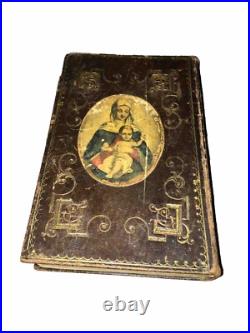 Antique 1860 German Catholic Religious Maria Prayer Book Hardcover Leather VG Antique 1860 German Catholic Religious Maria Prayer Book Hardcover Leather VG