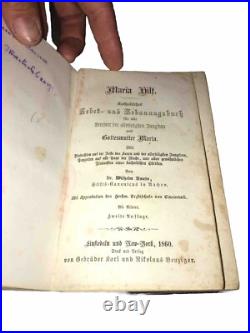 Antique 1860 German Catholic Religious Maria Prayer Book Hardcover Leather VG Antique 1860 German Catholic Religious Maria Prayer Book Hardcover Leather VG