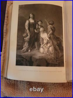 Antique 1872 Complete Works of John Bunyan William Garretson Leather Illustrated