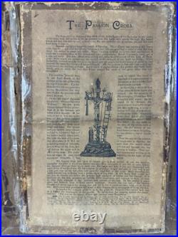 Antique 1877 Jesus Crucifix Religious Catholic Shadow Box Thy Kingdom Come Antique 1877 Jesus Crucifix Religious Catholic Shadow Box Thy Kingdom Come