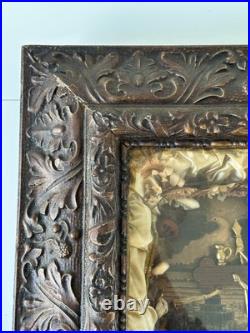 Antique 1877 Kingdom Come Religious Jesus Mixed Media Crucifix Diorama Shadowbox