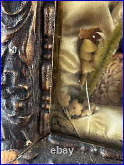 Antique 1877 Kingdom Come Religious Jesus Mixed Media Crucifix Diorama Shadowbox
