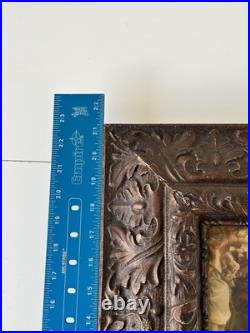 Antique 1877 Kingdom Come Religious Jesus Mixed Media Crucifix Diorama Shadowbox