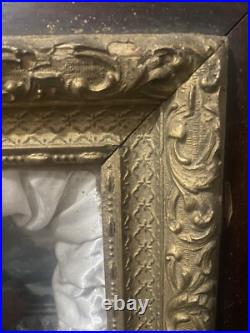 Antique 1877 Thy Kingdom Come 100 Days Indulgence Catholic Religious Shadow Box