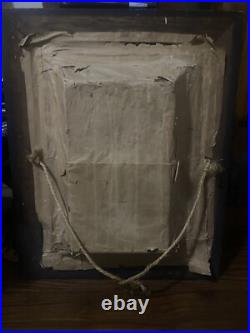 Antique 1877 Thy Kingdom Come 100 Days Indulgence Catholic Religious Shadow Box
