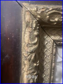 Antique 1877 Thy Kingdom Come 100 Days Indulgence Catholic Religious Shadow Box