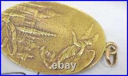 Antique 1880's St Christopher Double Sided 18k Gold Religious Medal French Eagle