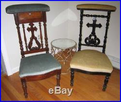 Antique 1880's Victorian Prie-dieu Catholic Religious Prayer Chair Steampunk