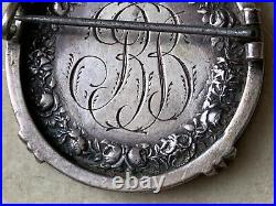 Antique 1884 French Religious Silver Bridal/engagement Brooch Mathieu Chap XIV