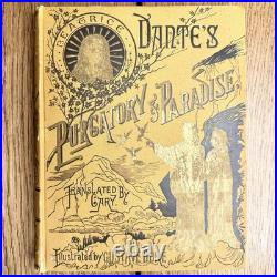 Antique 1890 Dante Purgatory & Paradise Book Gustave Dore HC Cassell Illustrated